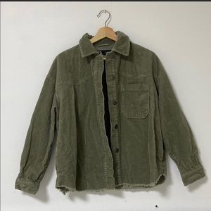 Green Zara corduroy jacket